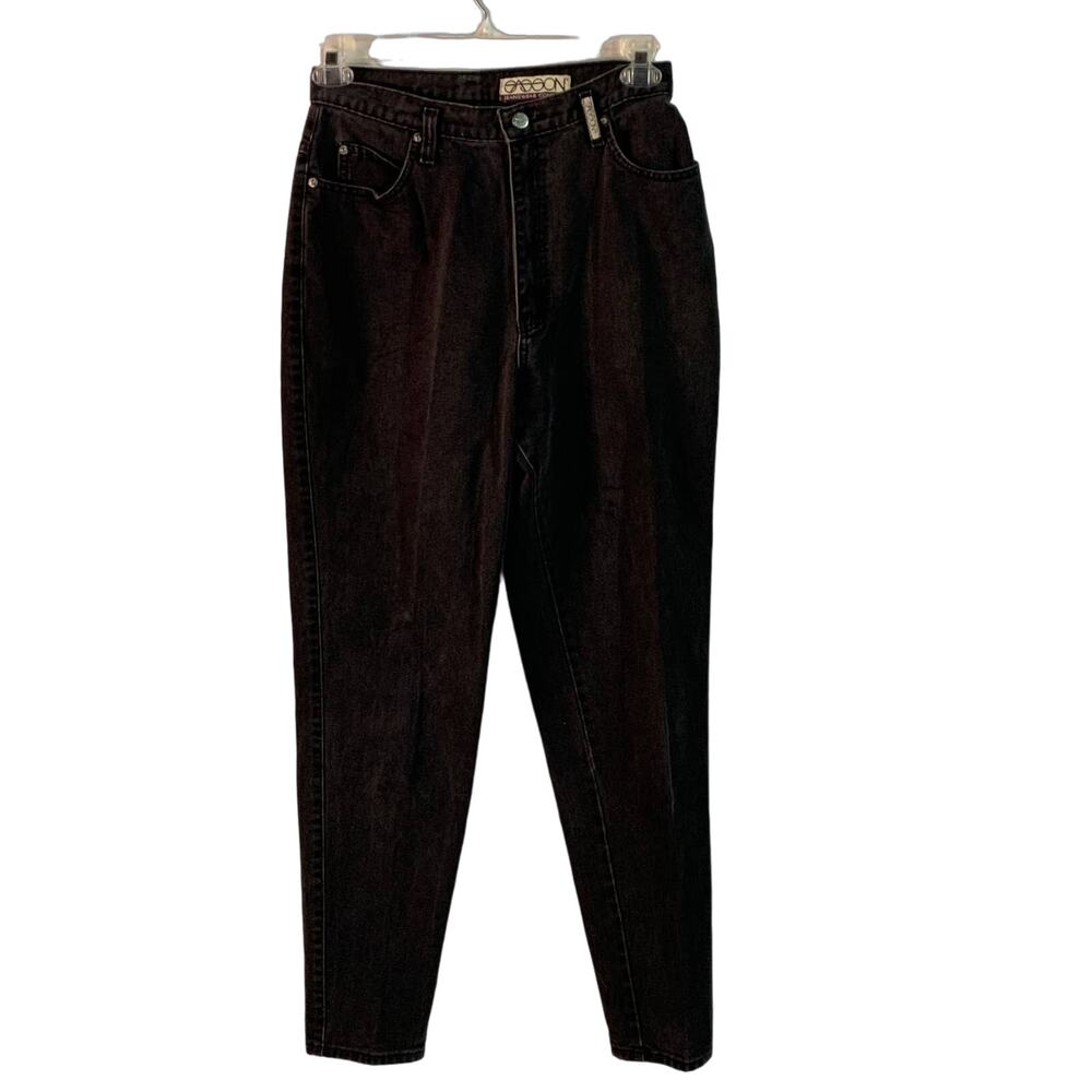 SASSON jeanswear vintage off black tapered high waisted mom jeans 13/14 tall